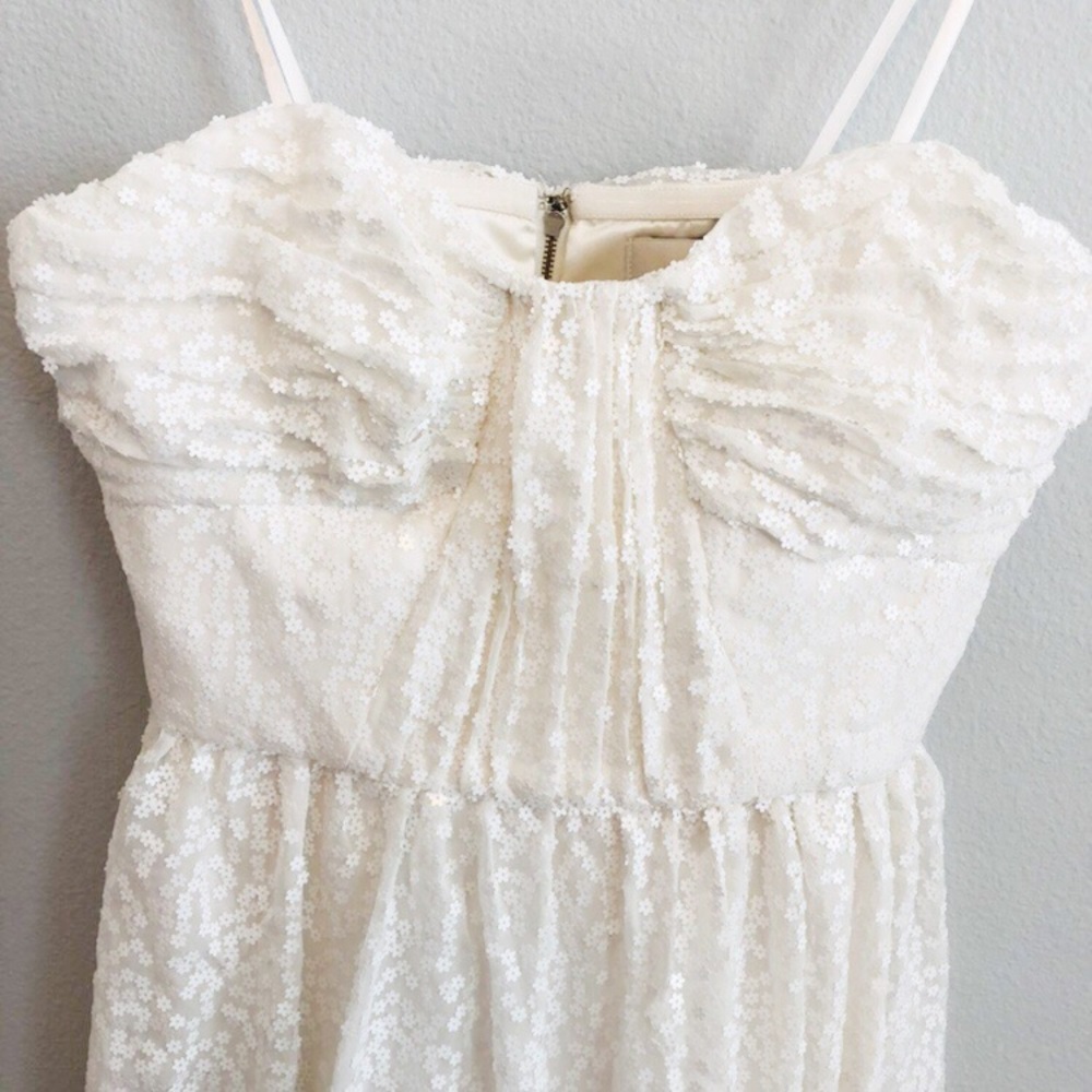 Jill Stuart White Floral Sequin Dress | Sz 10 NWT - Picture 4 of 7